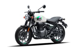 Royal Enfield Hunter 350 Rio white left front three quarter